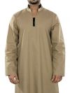 Ghanim_Brown_Galabiyya_Close Up View_IslamicShop.in