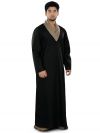 Afzal_Black_Galabiyya_FrontVIew_IslamicShop.in