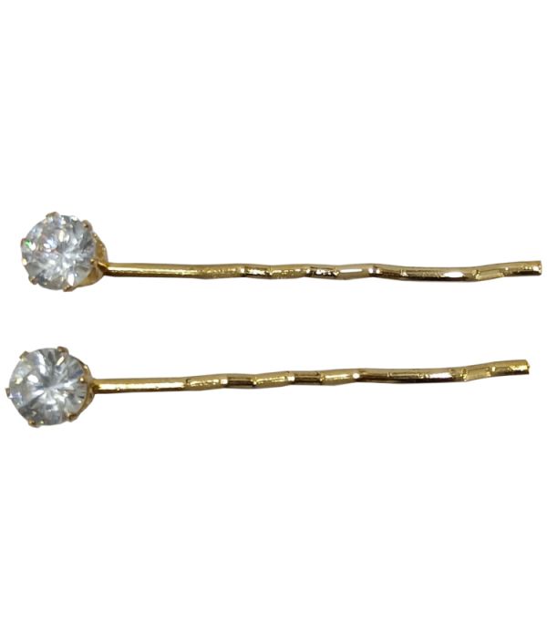 Golden Gem Stone Hijab Pin (White)
