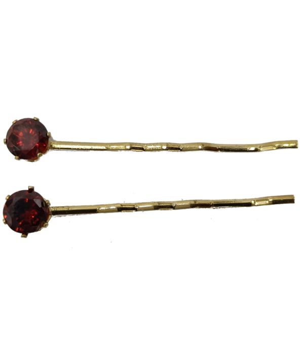 Golden Gem Stone Hijab Pin (Red)