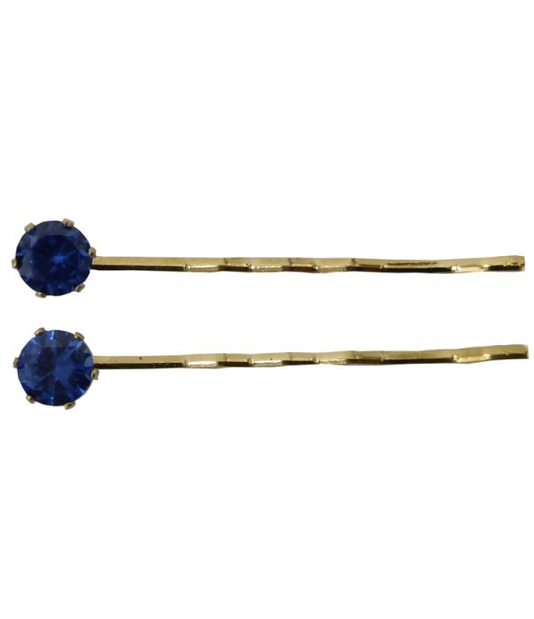Golden Gem Stone Hijab Pin (Blue)