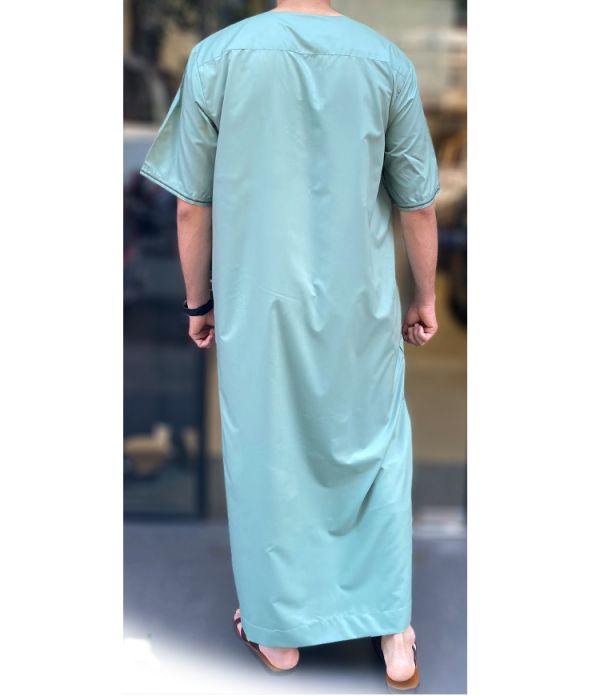 Green Half Sleeve Motif Thobe
